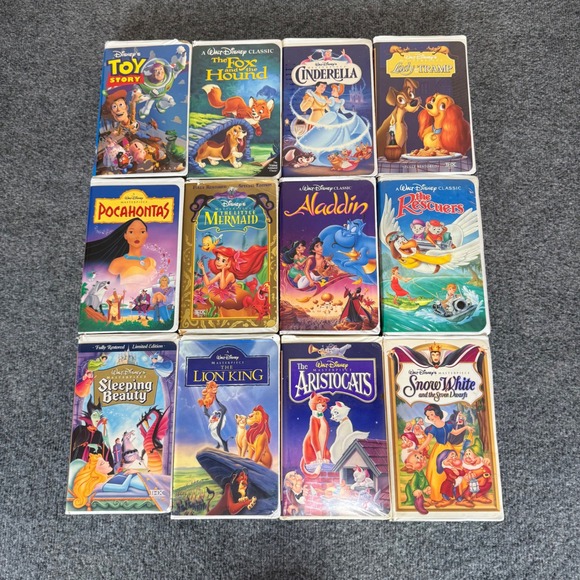 Disney VHS Lot of 12 Classics Vintage Animated Kids Family Movies Films - Picture 1 of 7